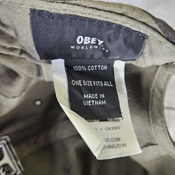 Olive Green Army Color Obey Camo Camouflage Trucker Hat Cap Snapback Hat - Picture 8 of 8